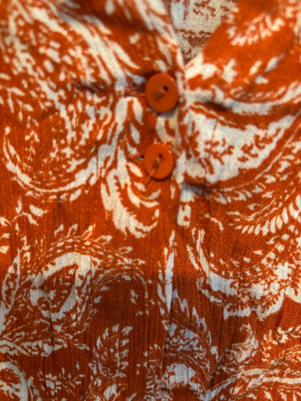Downtown Studio Rust Paisley Button-Front Blouse - Picture 2 of 5